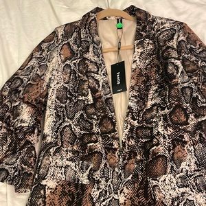 Venti6 Size XL multicolor snakeskin print blazer